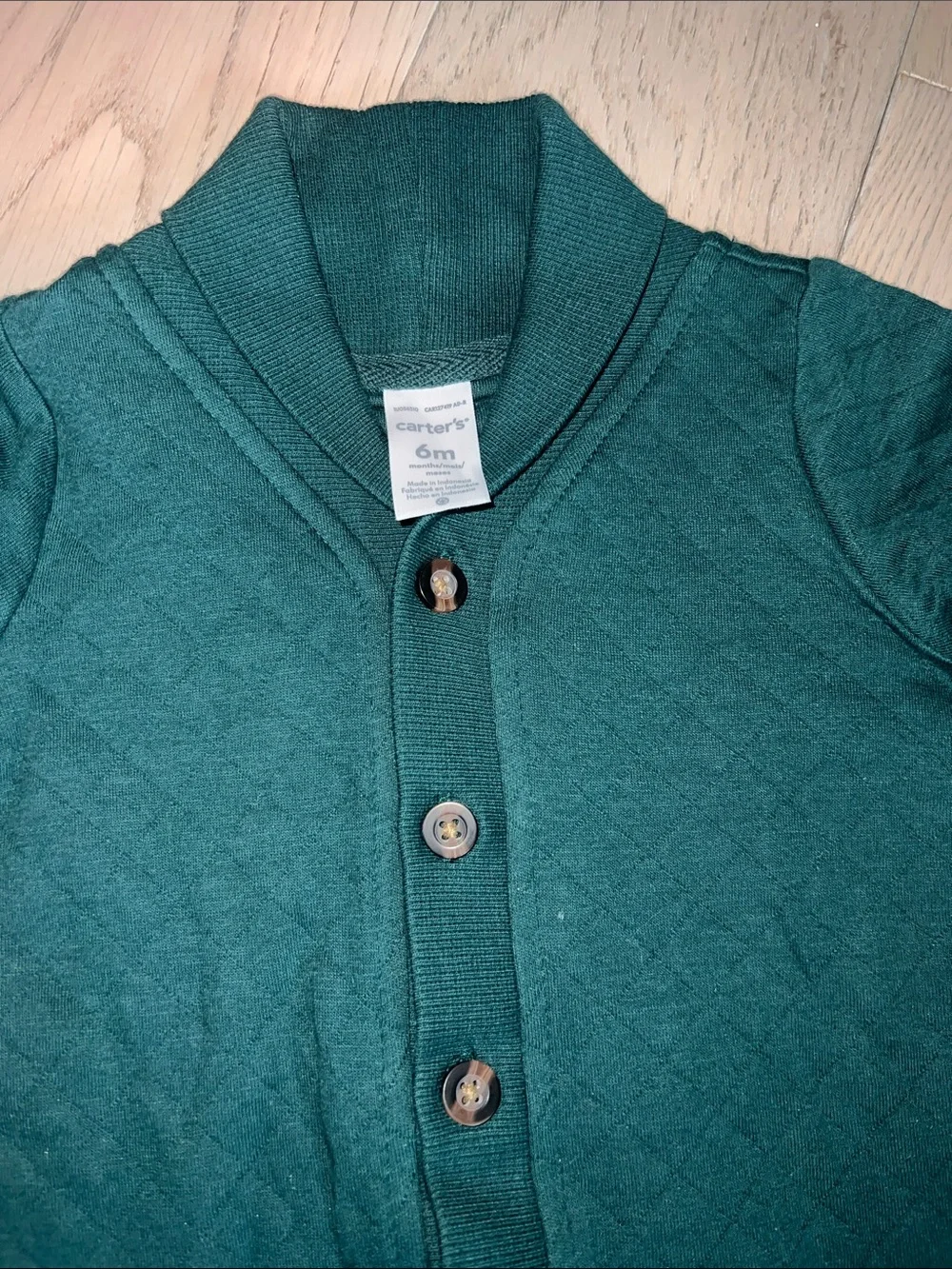 Carters Kids Emerald Green Quilted One-Piece Romper